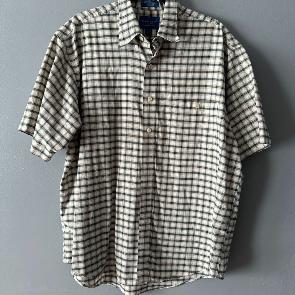 Towncraft Men’s L Shirt lightweight Retro Y2K Workwear Classic preppy Y2K 2000s